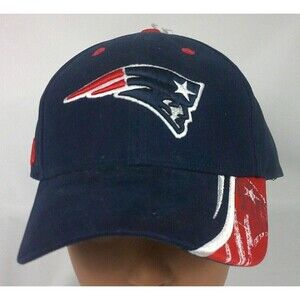 NFL Shop New England Patriots Men's Hat Cap Navy Blue Red One Size New w Tags